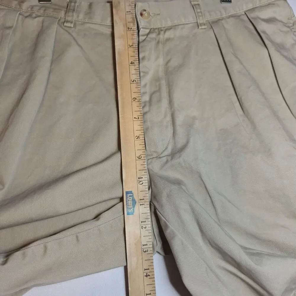 Polo Ralph Lauren Chino Shorts Men's 36 Tan Khaki Beige Classic Fit Pleated 8.5